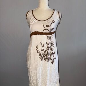 Daniel White and Brown Dress